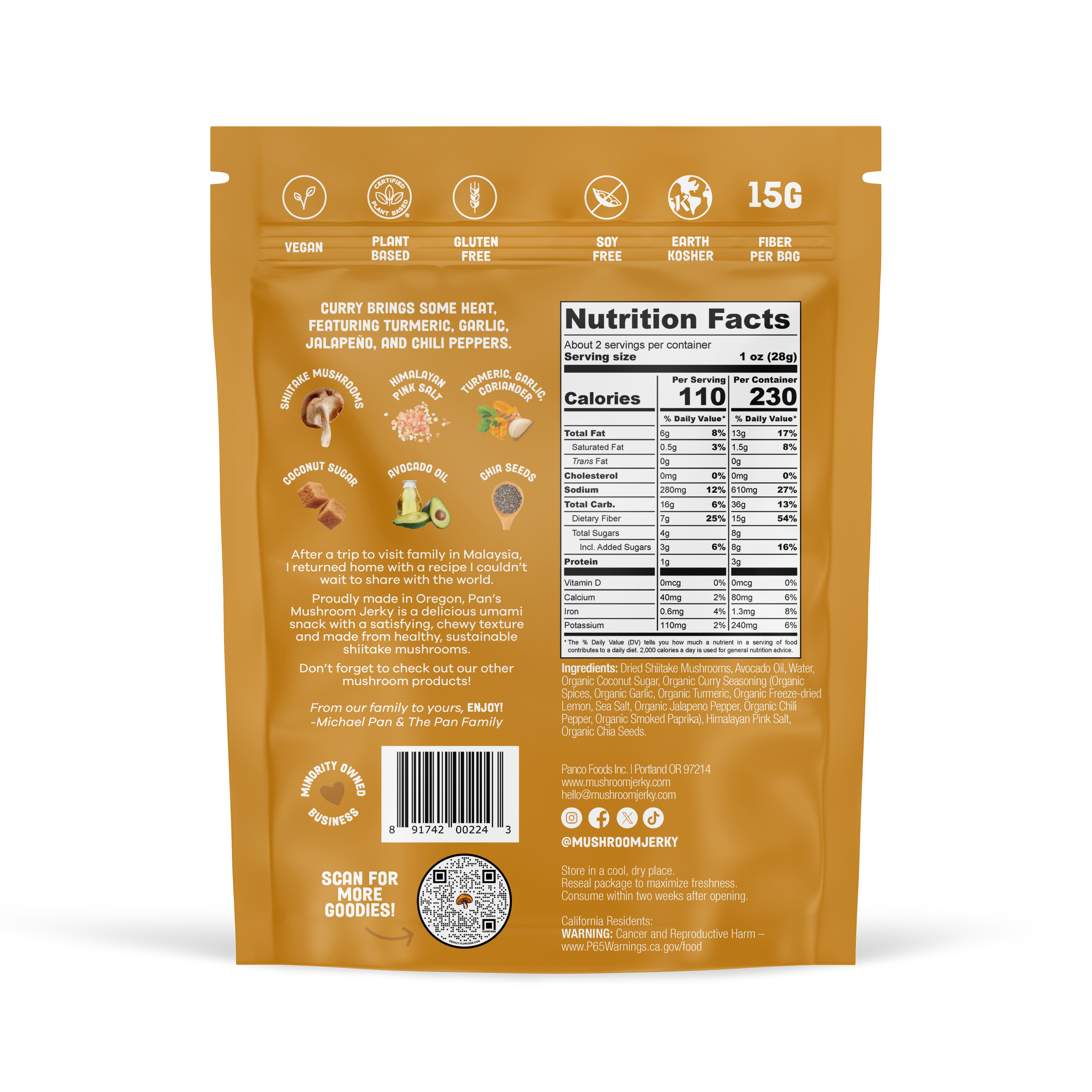 Curry Mushroom Jerky